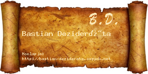 Bastian Dezideráta névjegykártya